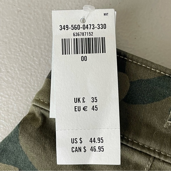 HOLLISTER NWT ULTRA HIGH RISE GREEN CAMO TWILL MOM DENIM SHORTS 00 - Picture 5 of 10